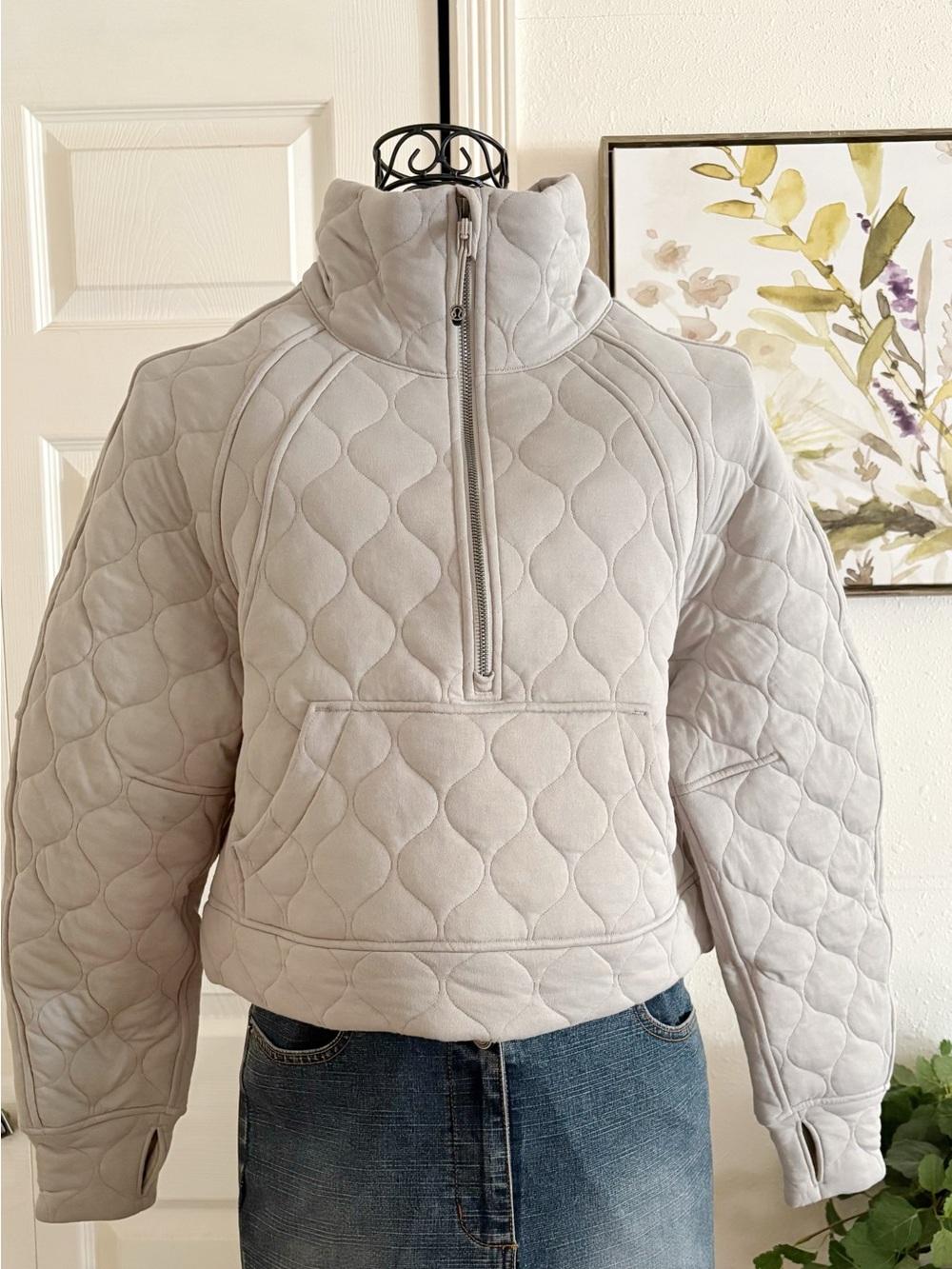 lululemon athletica Quilted Half-Zip Pullover Jacket - Light Gray